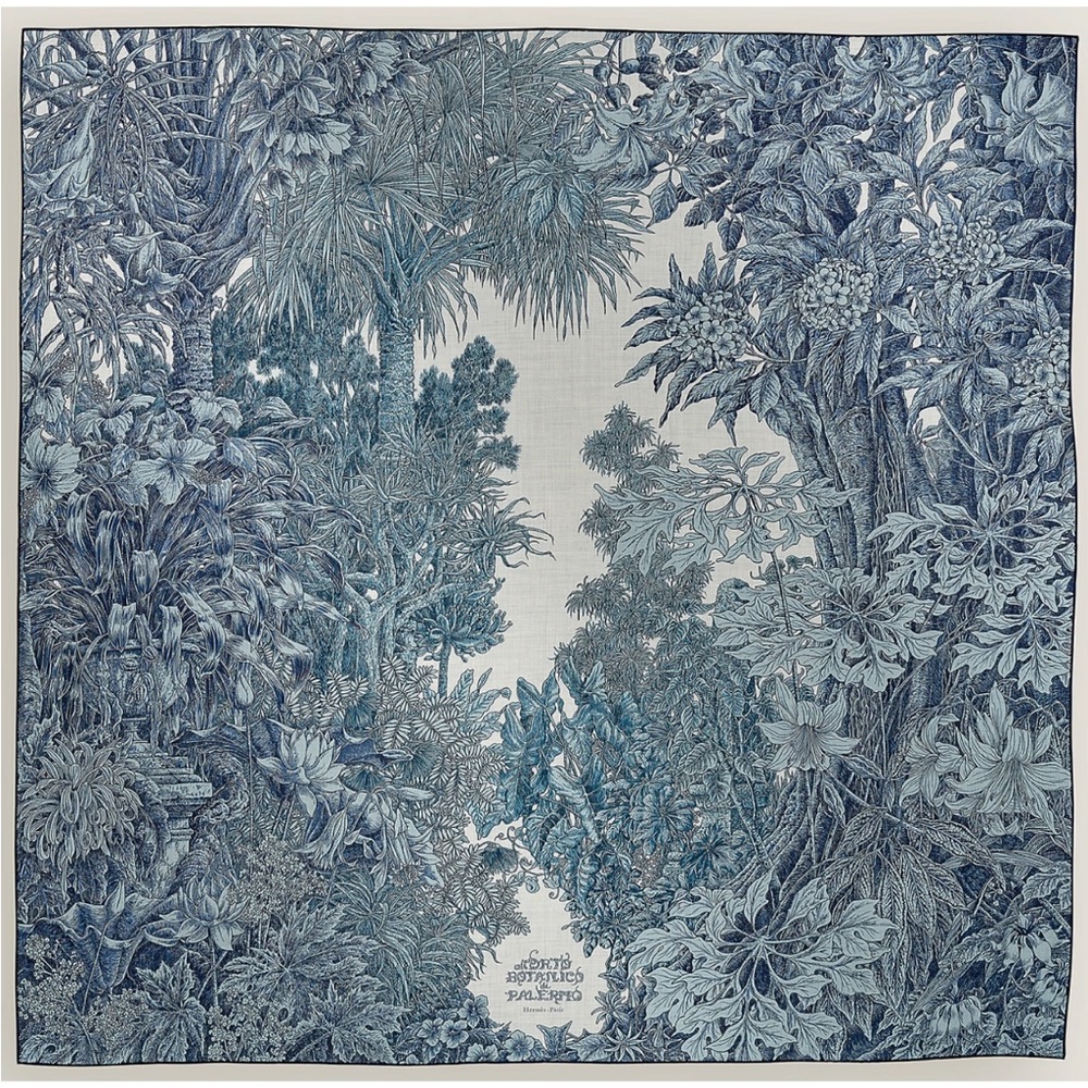 NEW HERMES Caramel  All'Orto Botanico di Palermo Shawl 140 Scarf